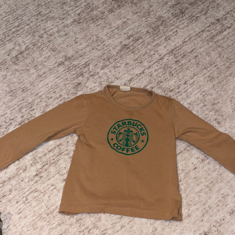 Starbucks Kids Tan Long Sleeve Tee